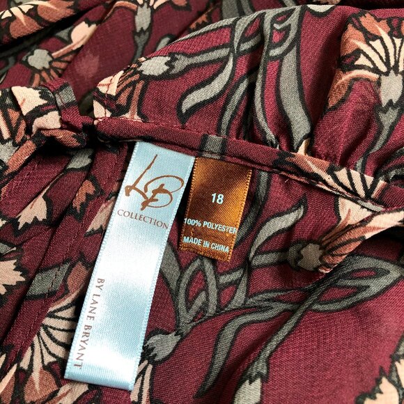 Plus Size Lane Bryant Collection Sheer Floral Blouse - Picture 9 of 9